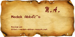 Medek Abbás névjegykártya
